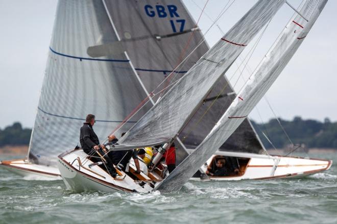 Andy Short's 6 Metre, Nancy winner of the Open British 6 Metre Championship battles with Fenton Burgin's Sioma - 2015 Champagne Joseph Perrier July Regatta © Paul Wyeth / www.pwpictures.com http://www.pwpictures.com